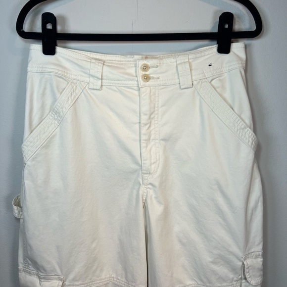 Abercrombie & Fitch Women's Curve Love Cargo Pants Cream Carpenter  Size 10 Long - Picture 2 of 11